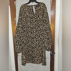 Chic Animal Print Long Sleeve Dress